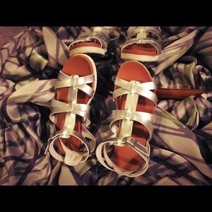Silver girl sandals